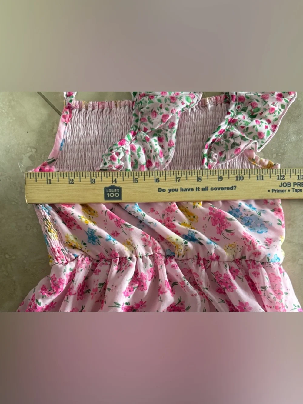 Chenault/Pink & Violet Girls Sundress Multicolor Floral 100% Polyester Size 9/10